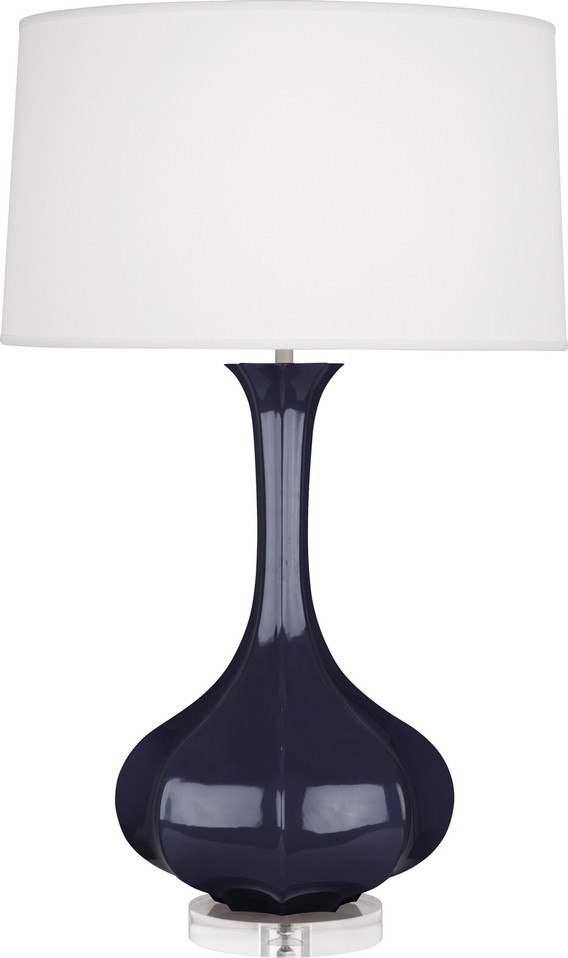 Robert Abbey - MB996 - One Light Table Lamp - Pike - Midnight Blue Glazed Ceramic Lucite