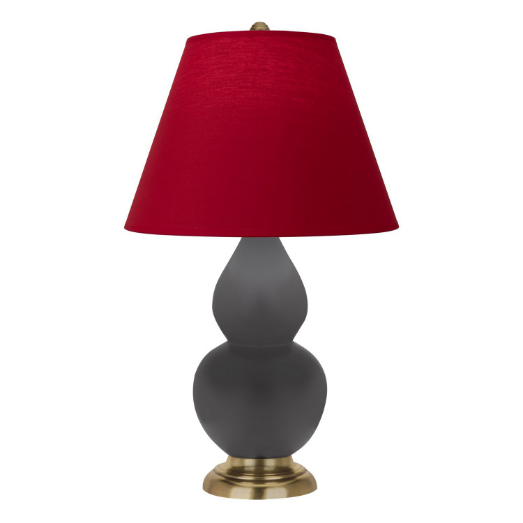 Robert Abbey - MCR50R - One Light Accent Lamp - Small Double Gourd - Matte Ash Glazed Ceramic w/Antique Natural Brass