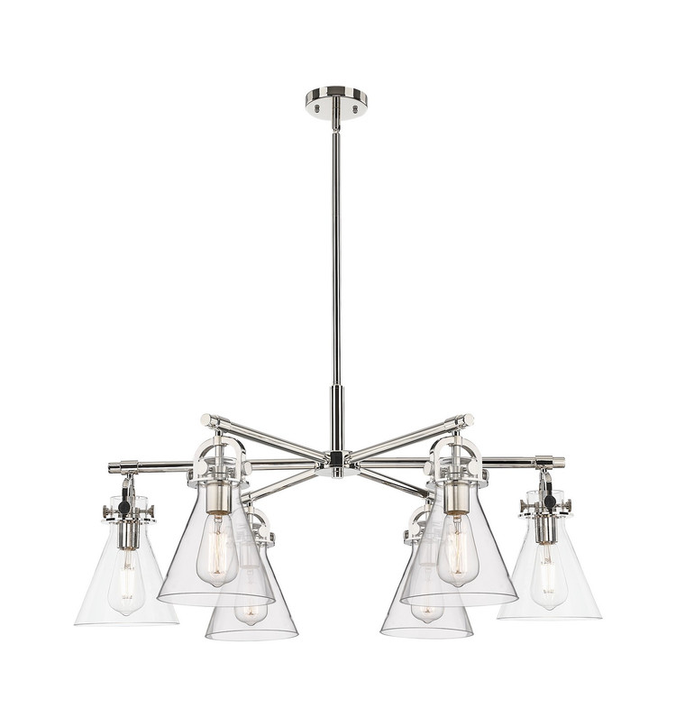 Innovations - 410-6CR-PN-G411-7CL - Six Light Chandelier - Downtown Urban - Polished Nickel
