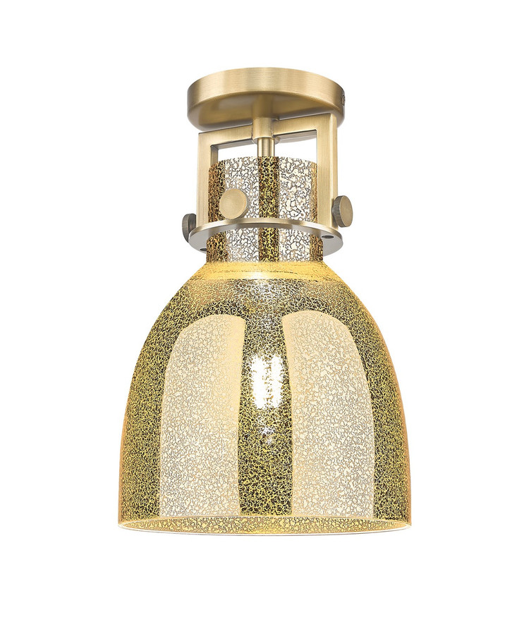 Innovations - 411-1F-BB-G412-8ME - One Light Semi-Flush Mount - Downtown Urban - Brushed Brass