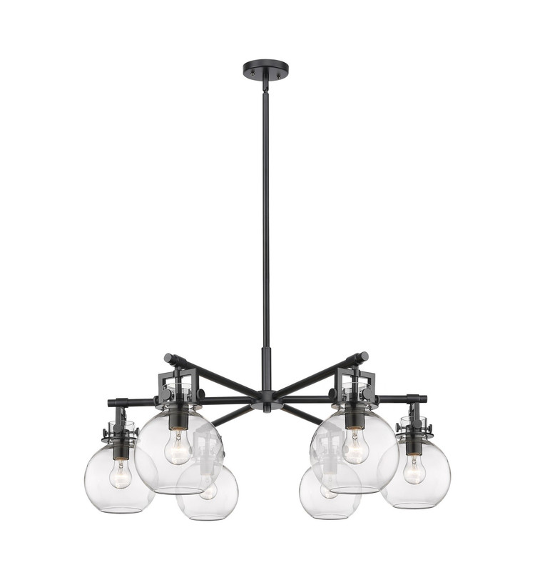 Innovations - 411-6CR-BK-G410-7CL - Six Light Chandelier - Downtown Urban - Matte Black