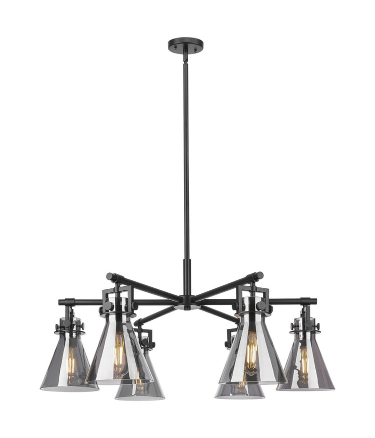 Innovations - 411-6CR-BK-G411-7SM - Six Light Chandelier - Downtown Urban - Matte Black