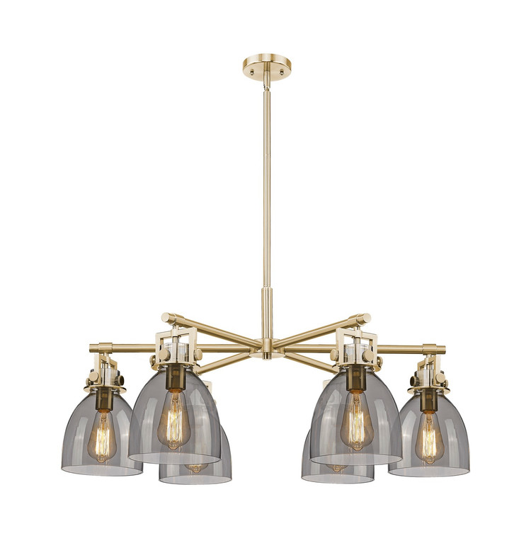 Innovations - 411-6CR-CB-G412-7SM - Six Light Chandelier - Downtown Urban - Champagne Bronze