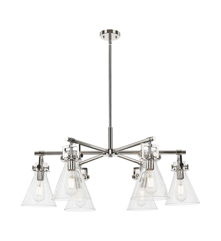Innovations - 411-6CR-PN-G411-7SDY - Six Light Chandelier - Downtown Urban - Polished Nickel