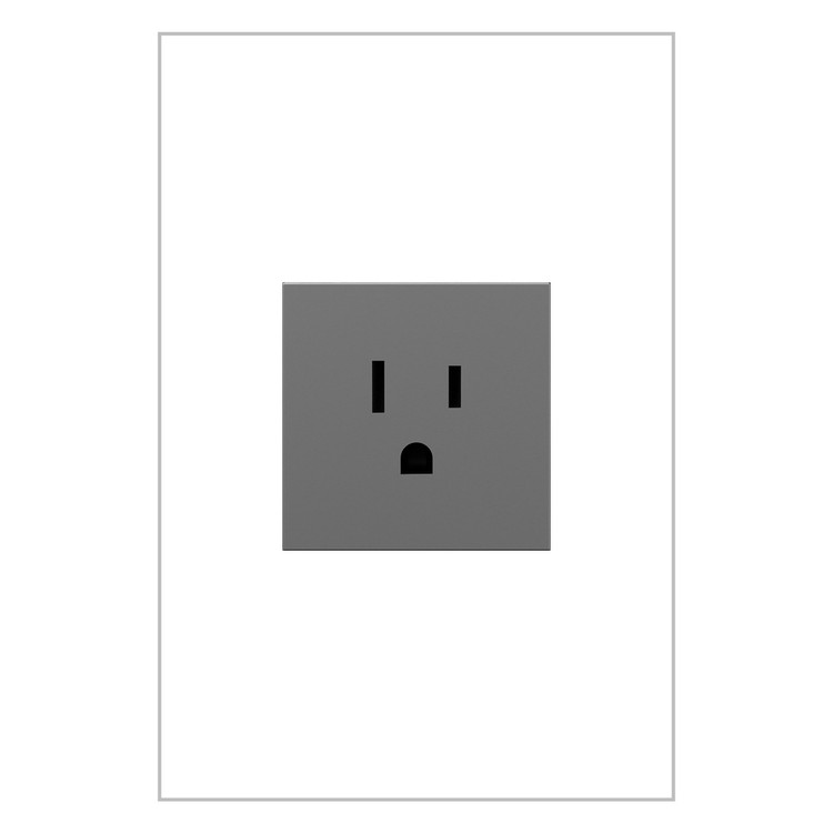 Legrand - ARTR151M10 - 15A Single Tamper-Resistant Outlet - adorne - Magnesium