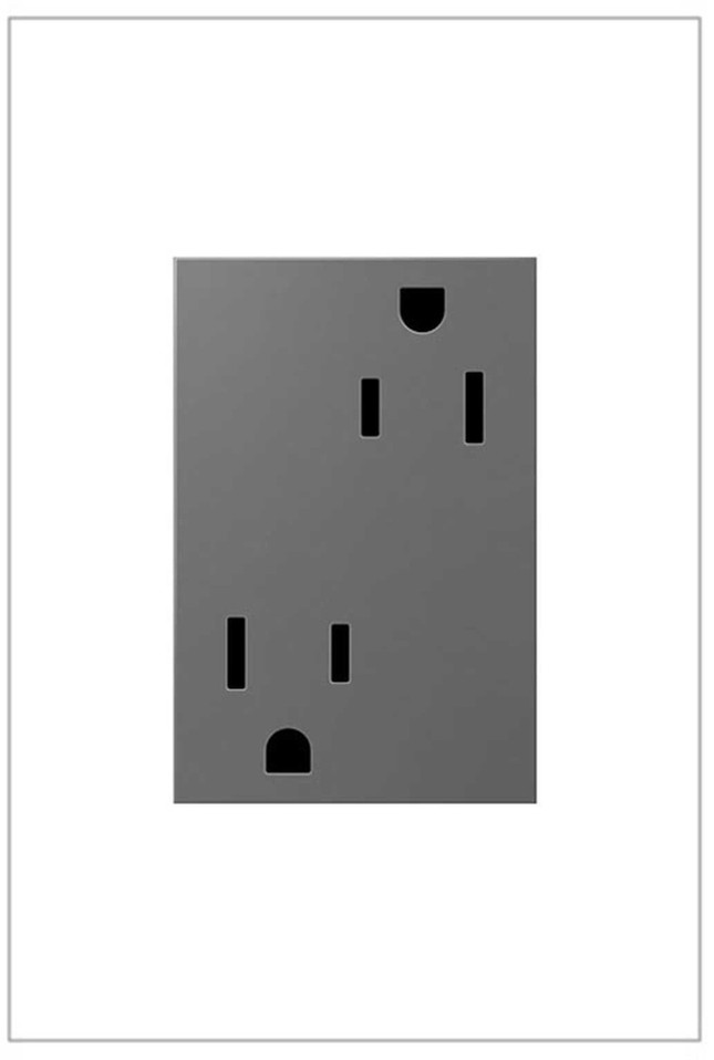 Legrand - ARTR153M4 - 15A Dual Tamper-Resistant Plus-Size Outlet - adorne - Magnesium