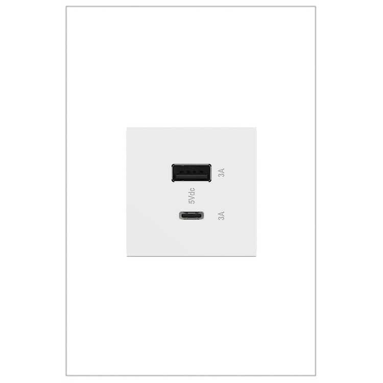 Legrand - ARUSB2AC6W4 - Ultra-Fast USB Type-A/C Outlet Module - adorne - White