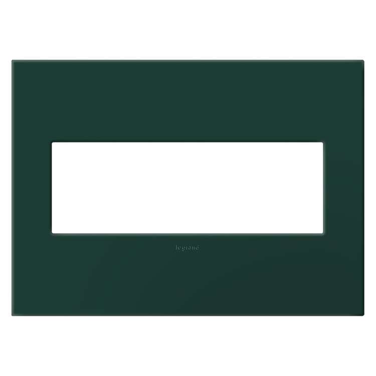 Legrand - AWP3GEG - Three-Gang Screwless Wall Plate with Microban - adorne - Evergreen