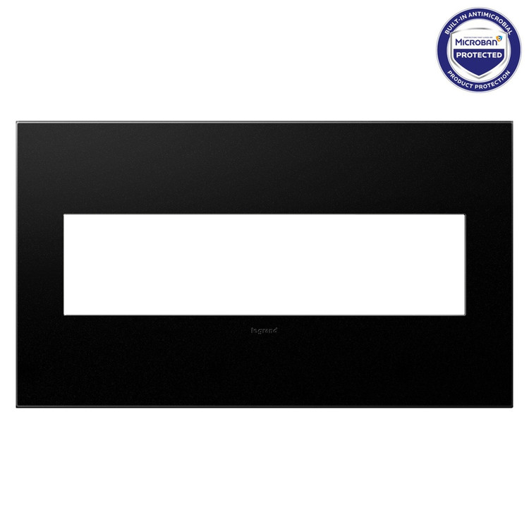 Legrand - AWP4GGR4 - Four-Gang Screwless Wall Plate with Microban - adorne - Graphite
