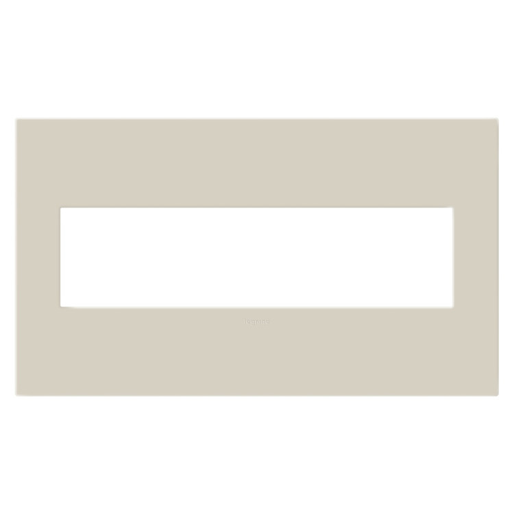 Legrand - AWP4GOM - Four-Gang Screwless Wall Plate with Microban - adorne - Oatmeal