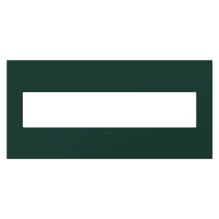 Legrand - AWP5GEG - Five-Gang Screwless Wall Plate with Microban - adorne - Evergreen