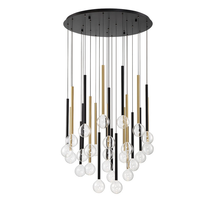 Lib & Co. - 10146-023 - LED Chandelier - Positano - Matte Black and Plated Brushed Gold Lib & Co. - 10146-023 - LED Chandelier - Positano - Matte Black and Plated Brushed Gold