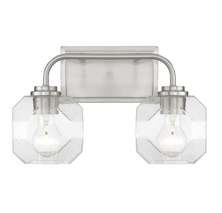Lighting One E - V6-L8-4399-2-SN - Two Light Bathroom Vanity - Baldwin - Satin Nickel