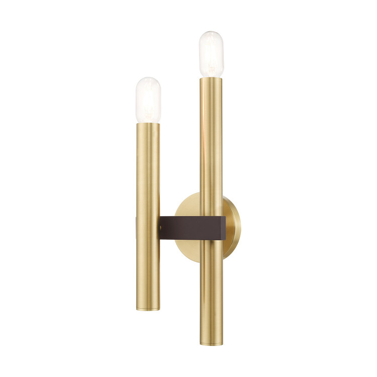 Livex Lighting - 15832-12 - Two Light Wall Sconce - Helsinki - Satin Brass w/ Bronzes