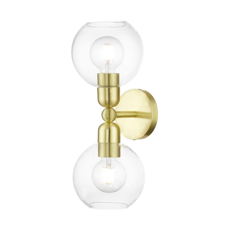 Livex Lighting - 16972-12 - Two Light Vanity Sconce - Downtown - Satin Brass Livex Lighting - 16972-12 - Two Light Vanity Sconce - Downtown - Satin Brass