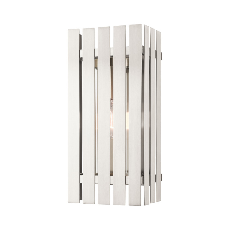 Livex Lighting - 20753-91 - One Light Outdoor Wall Lantern - Greenwich - Brushed Nickel