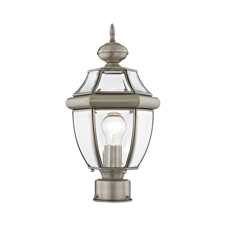 Livex Lighting - 2153-91 - One Light Outdoor Post-Top Lanterm - Monterey - Brushed Nickel
