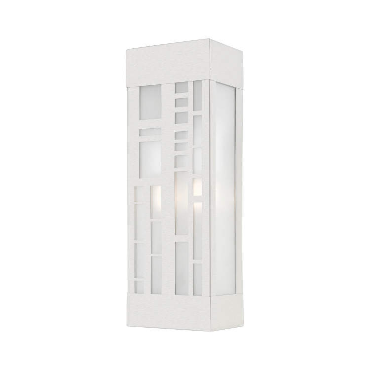Livex Lighting - 22972-91 - Two Light Outdoor Wall Sconce - Malmo - Brushed Nickel