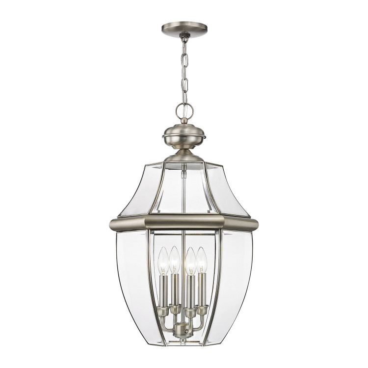 Livex Lighting - 2357-91 - Four Light Outdoor Pendant - Monterey - Brushed Nickel