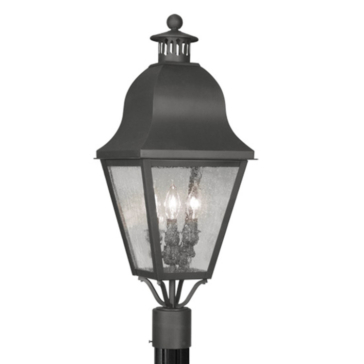 Livex Lighting - 2556-04 - Three Light Post-Top Lanterm - Amwell - Black