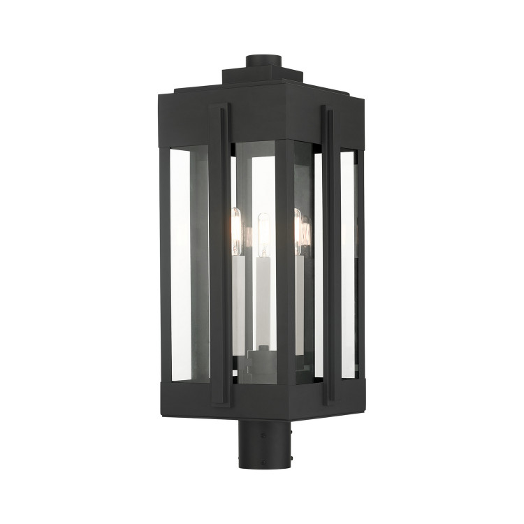 Livex Lighting - 27717-04 - Three Light Outdoor Post Top Lantern - Lexington - Black