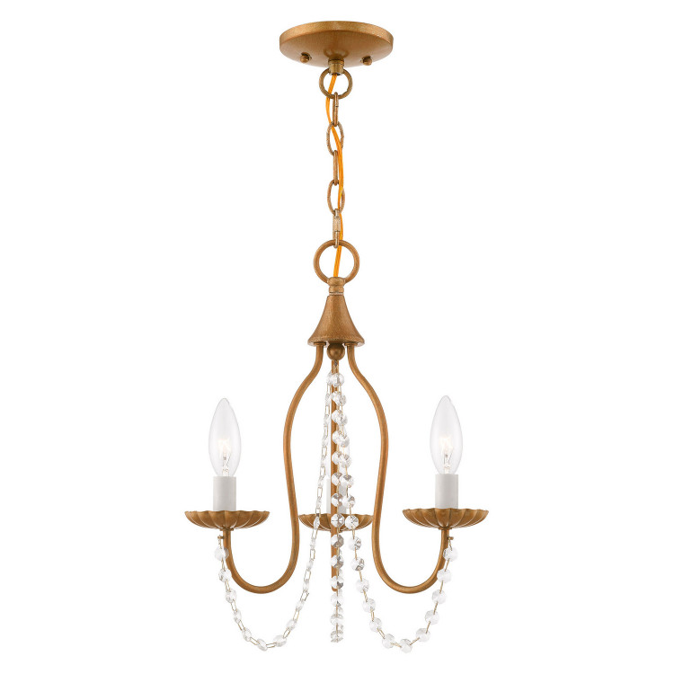 Livex Lighting - 40793-48 - Three Light Mini Chandelier - Alessia - Antique Gold Leaf