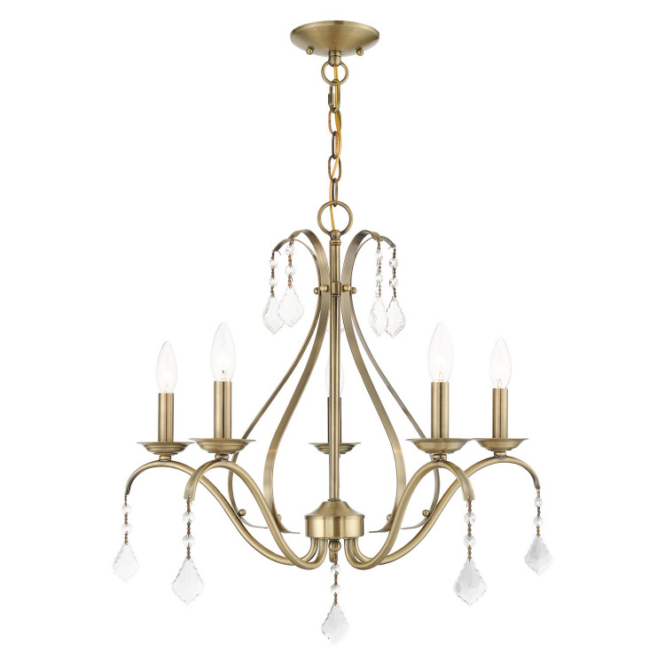 Livex Lighting - 40845-01 - Five Light Chandelier - Caterina - Antique Brass