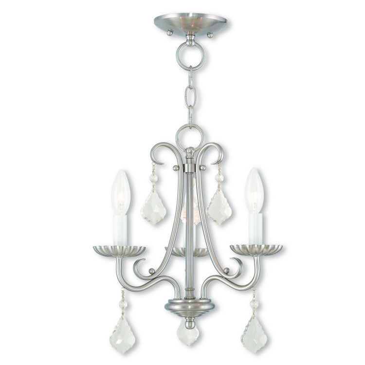 Livex Lighting - 40873-91 - Three Light Mini Chandelier - Daphne - Brushed Nickel