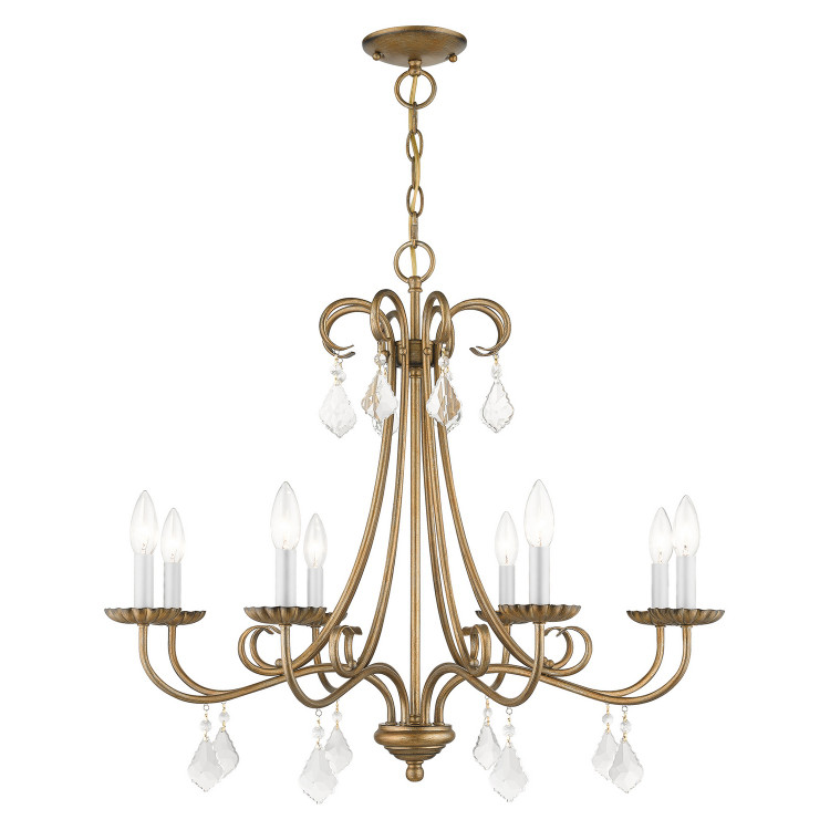 Livex Lighting - 40878-48 - Eight Light Chandelier - Daphne - Antique Gold Leaf