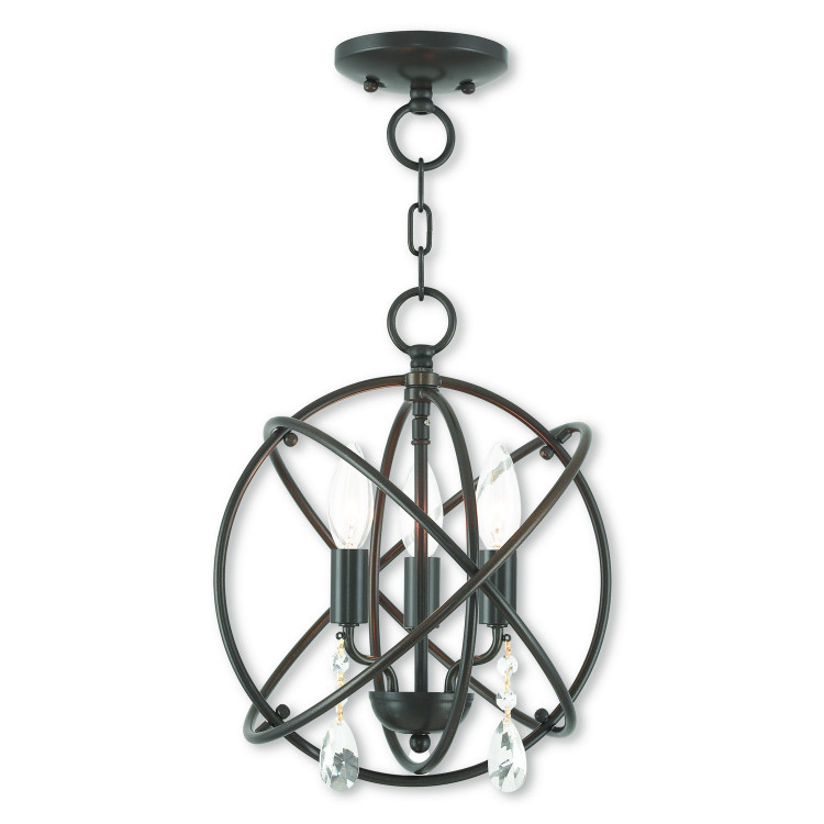 Livex Lighting - 40903-92 - Three Light Mini Chandelier/Ceiling Mount - Aria - English Bronze