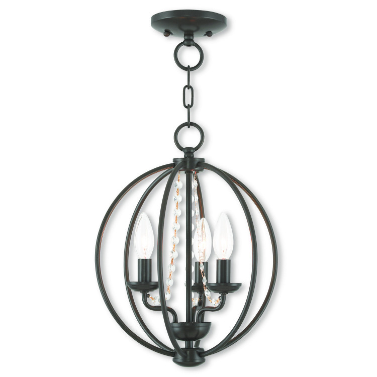 Livex Lighting - 40913-92 - Three Light Mini Chandelier/Ceiling Mount - Arabella - English Bronze