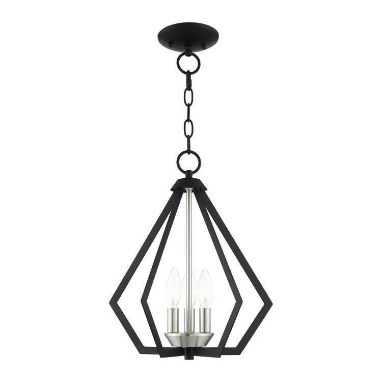 Livex Lighting - 40923-04 - Three Light Convertible Semi Flush/Pendant - Prism - Black w/ Brushed Nickel Cluster