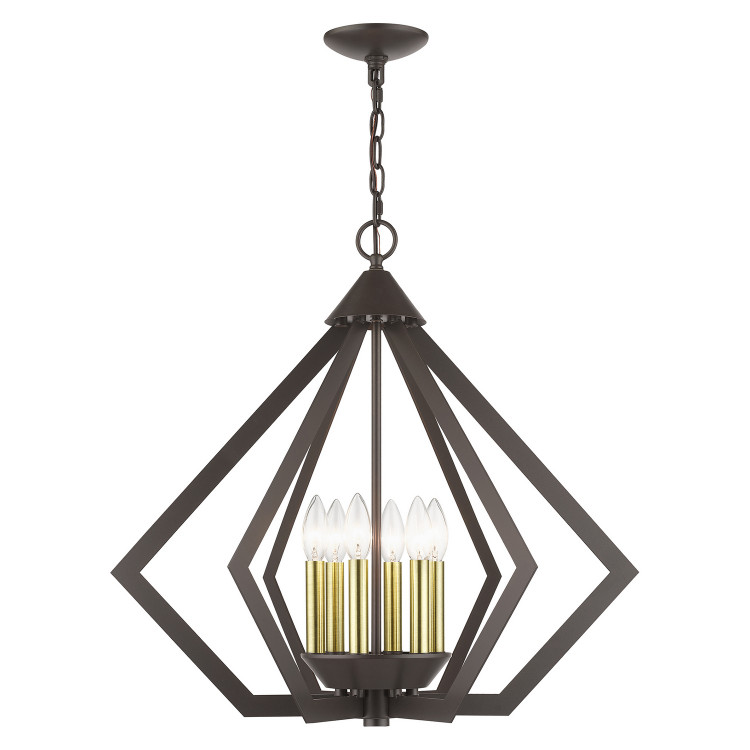 Livex Lighting - 40926-92 - Six Light Chandelier - Prism - English Bronze with Antique Brass