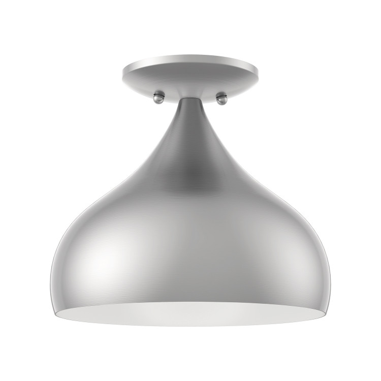 Livex Lighting - 40980-91 - One Light Semi-Flush Mount - Amador - Brushed Nickel