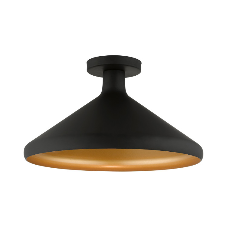 Livex Lighting - 41020-04 - One Light Semi-Flush Mount - Geneva - Black
