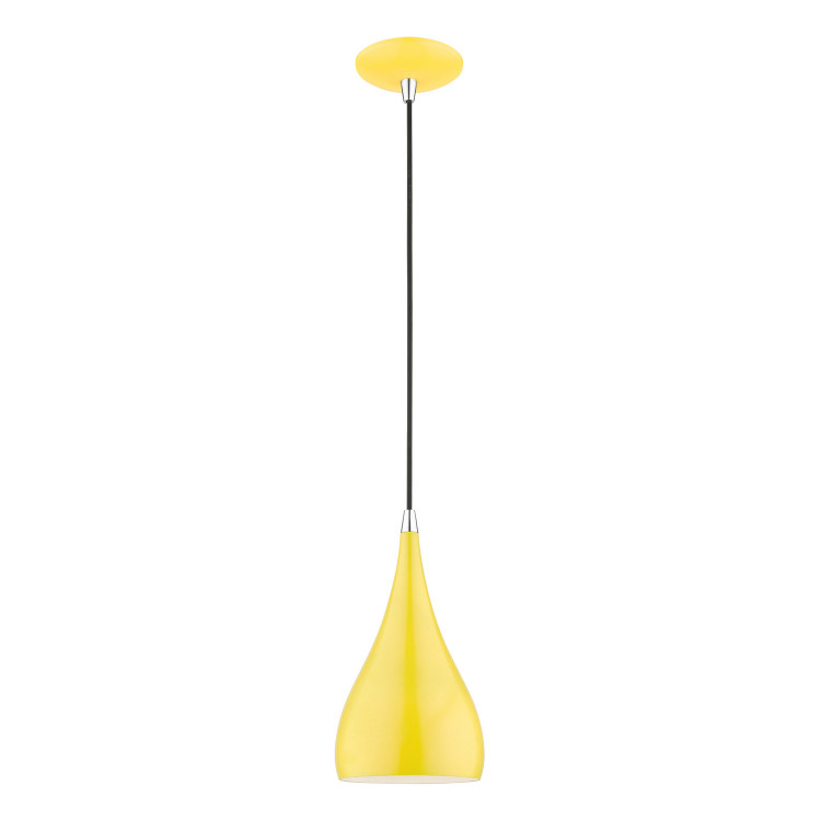 Livex Lighting - 41171-82 - One Light Mini Pendant - Amador - Shiny Yellow w/Polished Chrome