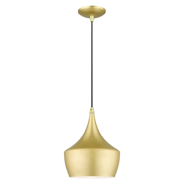 Livex Lighting - 41186-33 - One Light Pendant - Waldorf - Soft Gold with Polished Brass