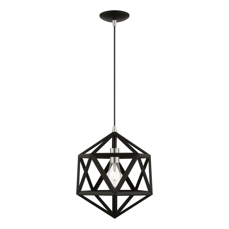 Livex Lighting - 41328-04 - One Light Pendant - Ashland - Black w/Brushed Nickel