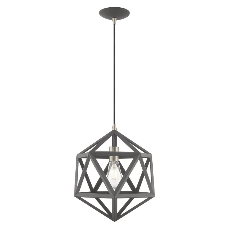Livex Lighting - 41328-76 - One Light Mini Pendant - Ashland - Scandinavian Gray w/ Brushed Nickels