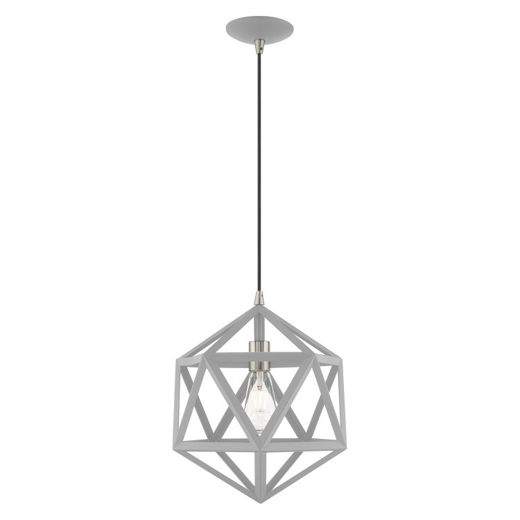 Livex Lighting - 41328-80 - One Light Mini Pendant - Ashland - Nordic Gray w/ Brushed Nickels