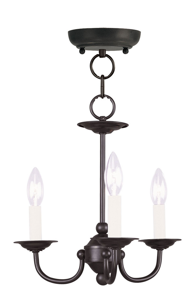 Livex Lighting - 4153-04 - Three Light Mini Chandelier - Home Basics - Black