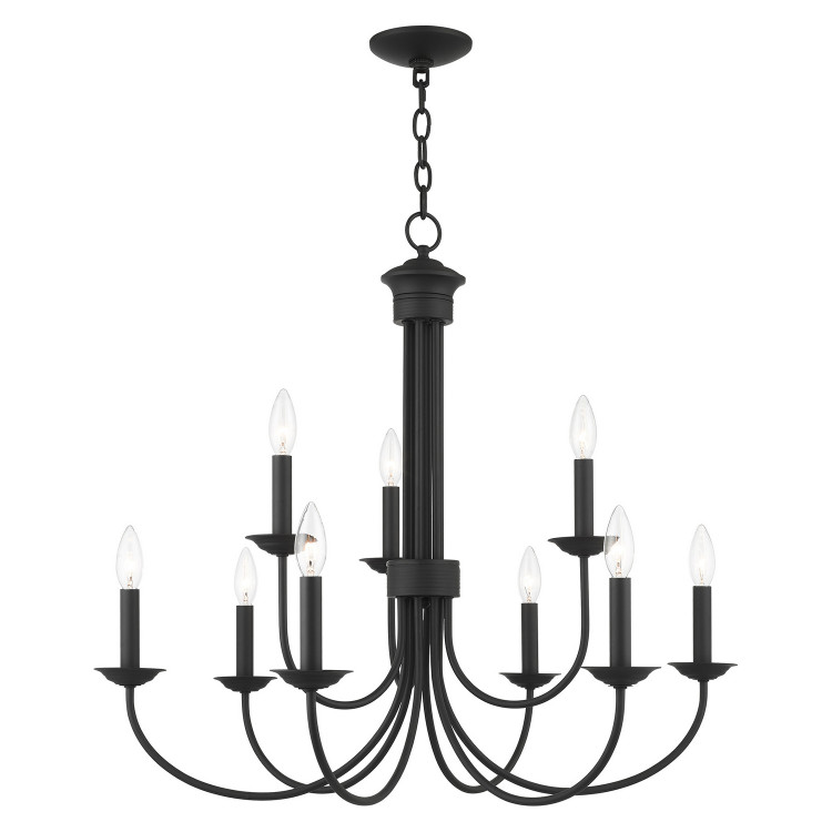 Livex Lighting - 42687-04 - Nine Light Chandelier - Estate - Black