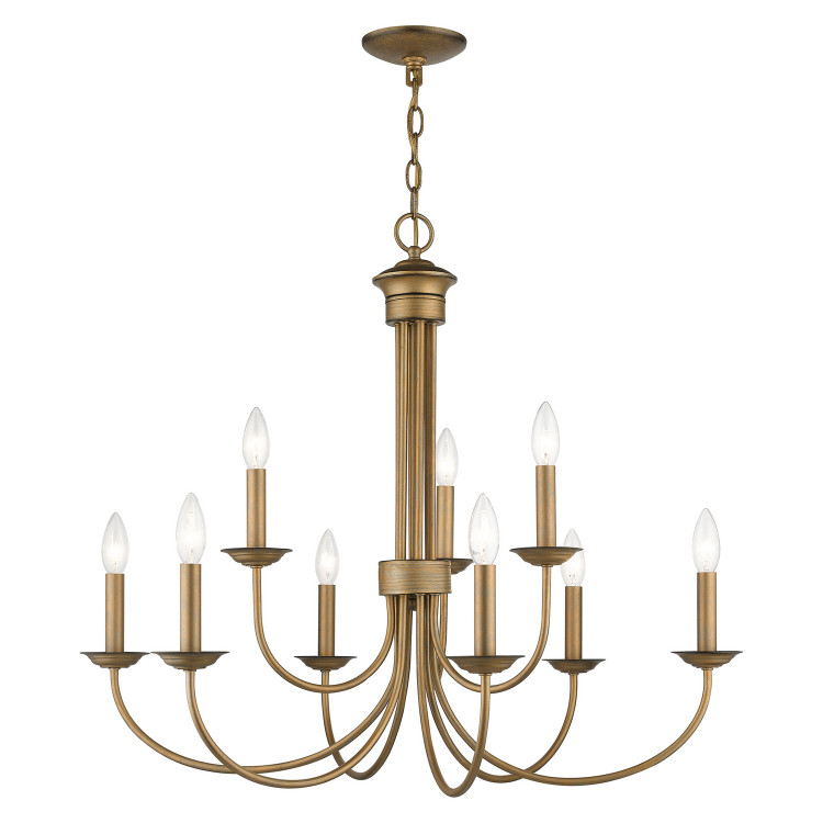 Livex Lighting - 42687-48 - Nine Light Chandelier - Estate - Antique Gold Leaf