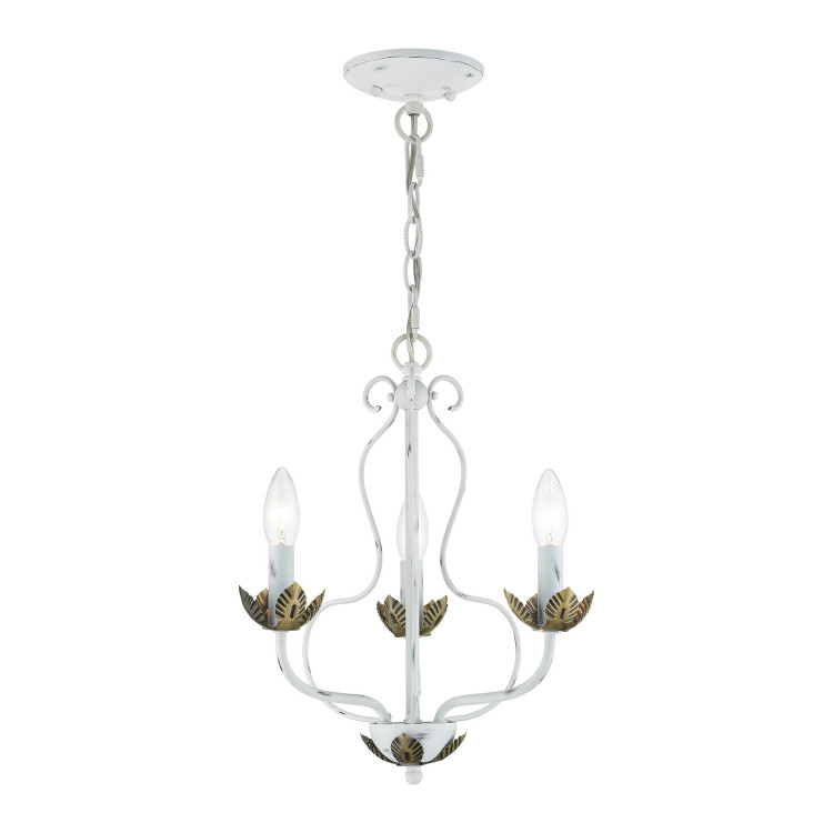 Livex Lighting - 42903-60 - Three Light Chandelier - Katarina - Antique White w/ Antique Brasss