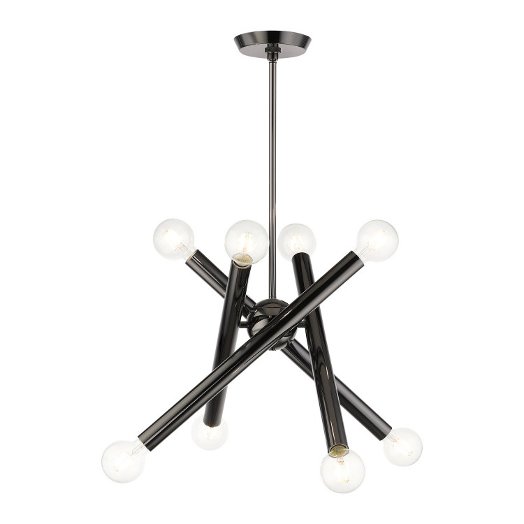 Livex Lighting - 45584-46 - Eight Light Chandelier - Stafford - Black Chrome