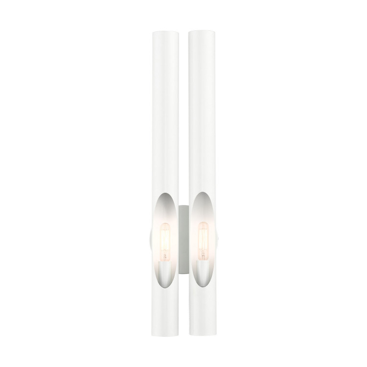 Livex Lighting - 45912-69 - Two Light Wall Sconce - Acra - Shiny White Livex Lighting - 45912-69 - Two Light Wall Sconce - Acra - Shiny White