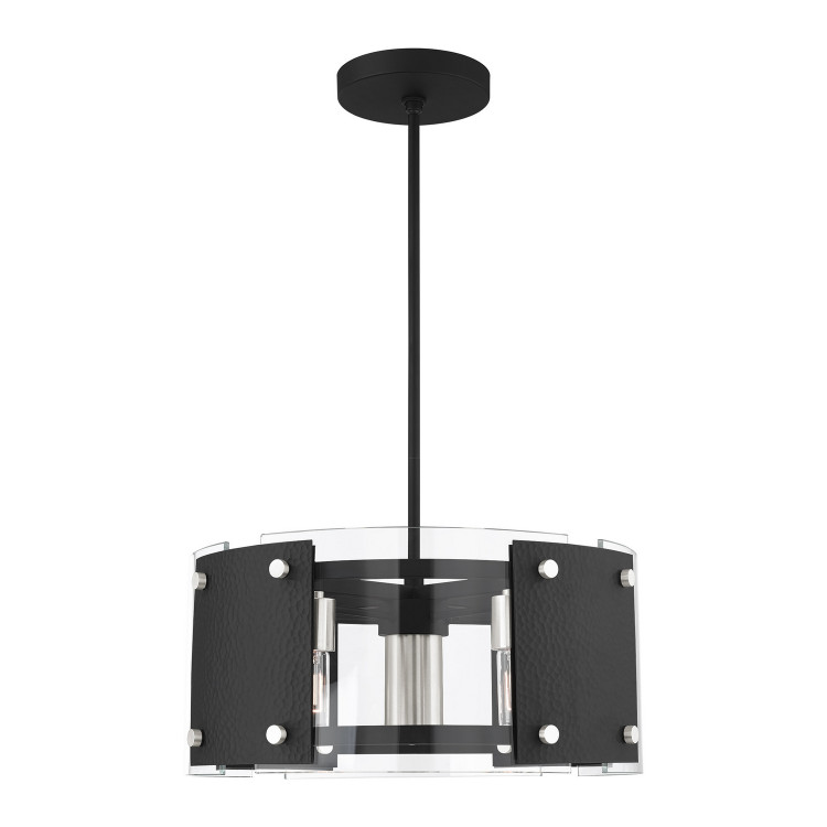 Livex Lighting - 45994-04 - Seven Light Chandelier - Barcelona - Black w/ Brushed Nickels