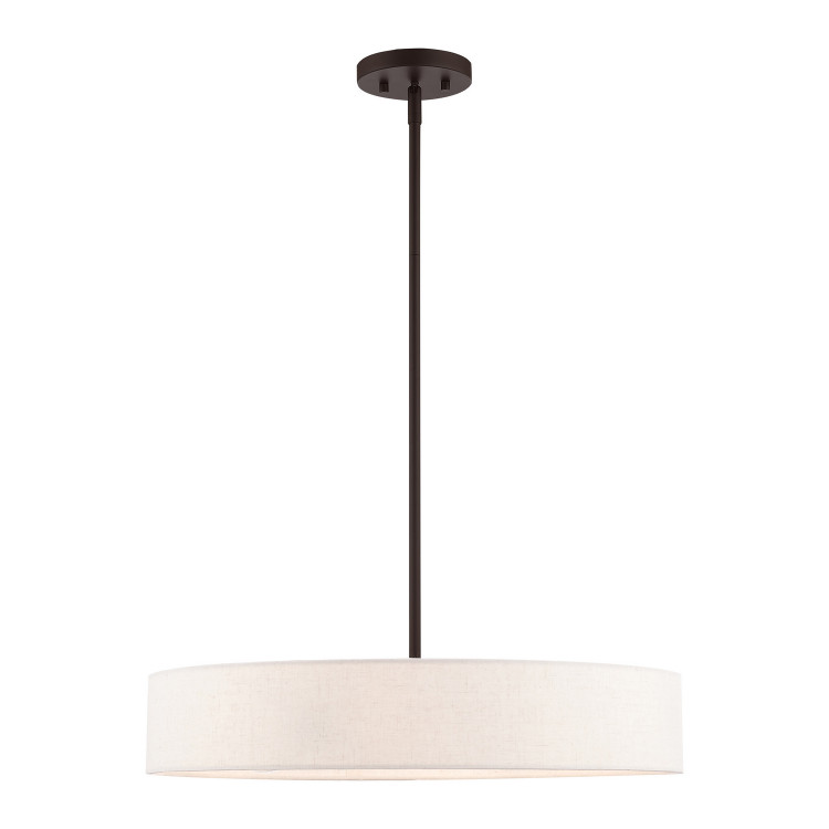 Livex Lighting - 46034-07 - Four Light Pendant - Venlo - Bronze w/ Antique Brasss