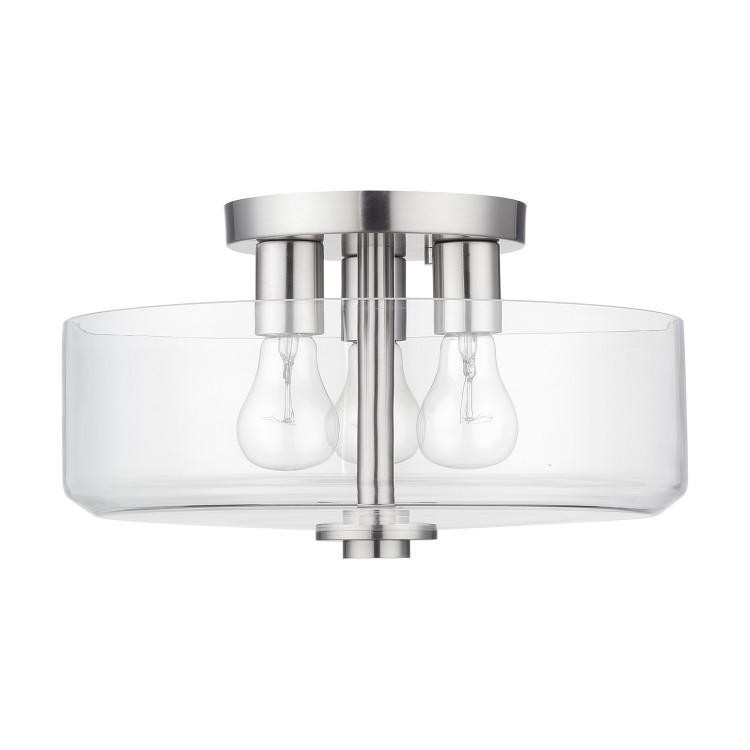 Livex Lighting - 46123-91 - Three Light Semi-Flush Mount - Whitworth - Brushed Nickel