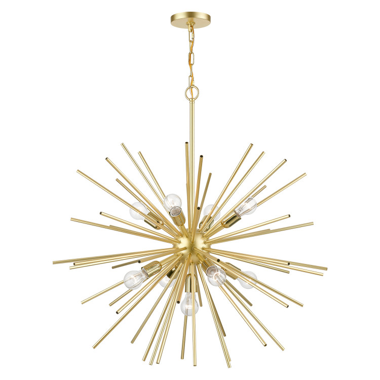 Livex Lighting - 46176-33 - Nine Light Foyer Chandelier - Tribeca - Soft Gold w/Polished Brass